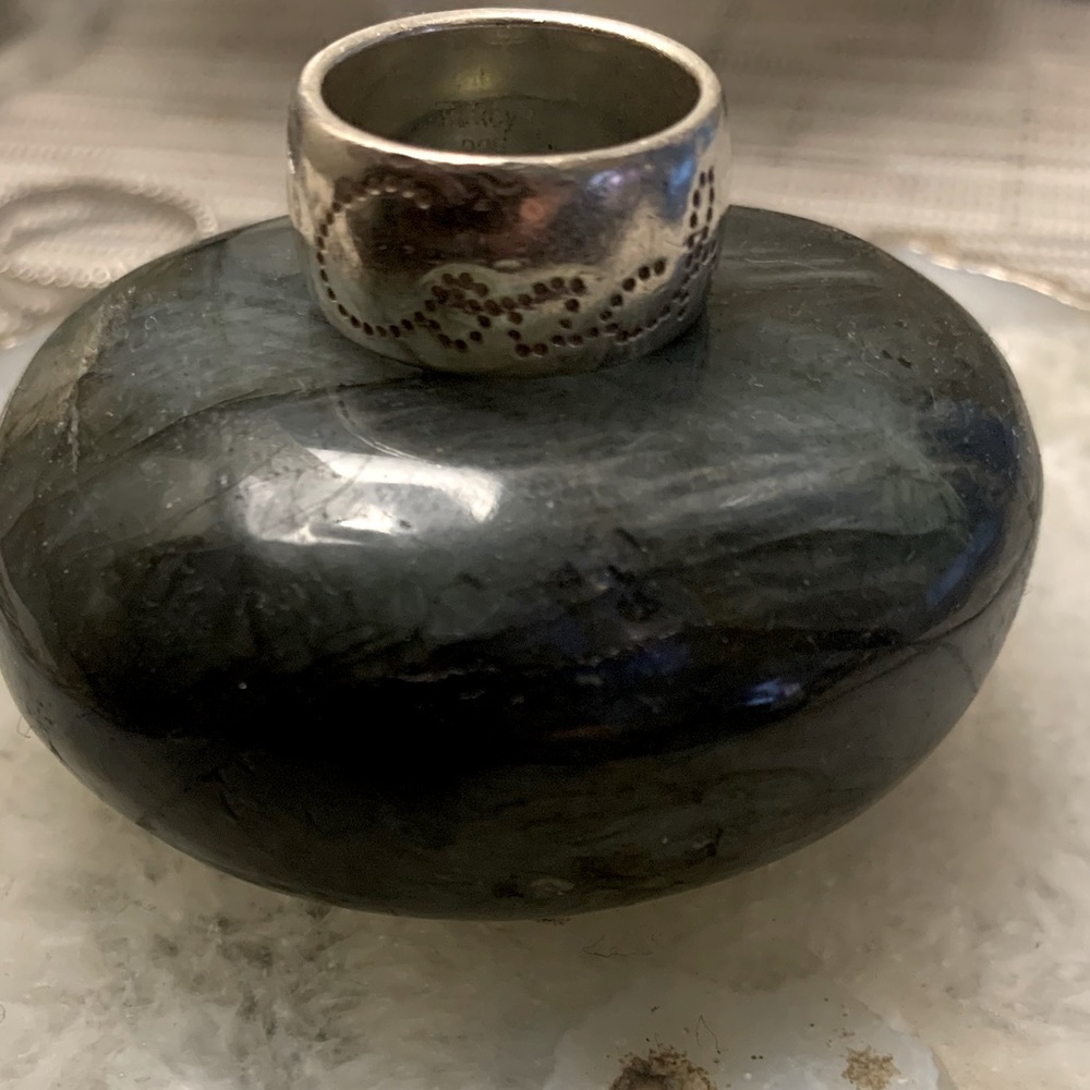 Sterling silver Coach ring.